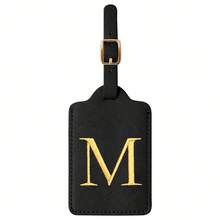 个性化首字母行李牌，皮革字母可爱行李牌，带隐私姓名卡，刺绣字母组合旅行包背包标签，送给女性、儿童、女孩、青少年（A~Z）的礼物，行李牌旅行配件，旅行必备，旅行收纳好帮手，适合海滩、暑假、返校季等场合。