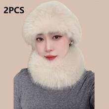 两件套户外休闲服饰 - 女士围脖和蒙古风帽子，时尚休闲装，情人节礼物 - 帽子+圍巾 - 查看 10