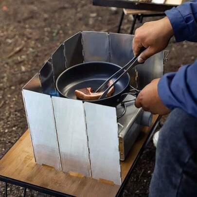 1 set ultralätt vindskydd i aluminium för campingkök - perfekt för matlagning utomhus