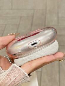 "1 Pair Pink Transparent Cherry Bow Letter Print Earpad Cover Compatible With AirPods Max - Soft TPU Protective Shell, Shockproof Scratch-Resistant Headphone Case Compatible With Apple Over-Ear Wireless Headphones" - Pink - View 6