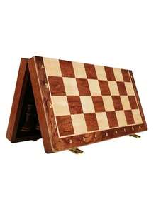 高级磁性折叠国际象棋棋盘套装（优质塑料材质，仿木纹，非实木）| 便携旅行 | 棋子不易丢失，易于收纳 | 适合家人朋友、国际象棋爱好者和游戏玩家 | 圣诞节、万圣节、感恩节礼物，也适合搭配跳棋、旅行国际象棋、家庭游戏之夜等场合。设计紧凑，方便携带，棋子品质优良，易于收纳，棋盘游戏，磁性国际象棋，适合朋友聚会、策略游戏玩家。 - 銅色 - 查看 5