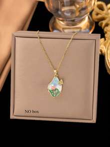 1pc Gold Roman Numeral Cubic Zirconia Circle Minimalist Necklace Choker (OPP Bag Packaging)