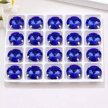 Rivoli Round Shape, 6mm,8mm,10mm,12mm,14mm,16mm,18mm, Glass Multi Colors Fancy Ellipse Shiny Handmade Sliver Metal Claw Base, Sewing Crystal Hand Sewn Rhinestone Decoration Beads Flat Back With Holes Gems DIY Accessories Sew On Stones Strass For Decorating Clothes, Dress, Bags, Shoes, Brooches, Earrings, Handicrafts - Rose Red - View 12