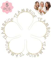 25/10/5 Pcs Bachelorette Party Celebration Set, Includes "Bride Tribe" Headband, "Bride-To-Be" Sash, "Bride" Veil & Temporary Tattoos. Suitable For Bridal Shower, Bachelorette Party. Pink & Gold Decor, All-Inclusive Bridal Accessories
