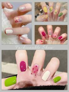 Christmas 4 Sheet Self-Adhesive Waterproof Long-Lasting 3D Fashionable Gel Nail Wraps Nail Strips Nail Stickers With Nail File Nails - Multicolor - View 4