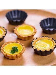 6 Packs Egg Tart Mold, Non-Stick Pan Carbon Steel Cake Molds, Mini Pie Mould, For Pies, Chinese Egg Tart, Cakes - Multicolor - View 4