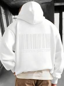 sweat-shirt à capuche réchaud unisexe 500g - Noir et blanc douillet et épais - Blanc - Voir 1