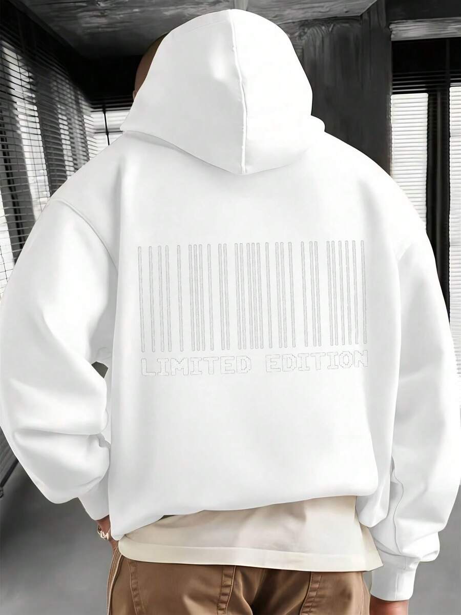 sweat-shirt à capuche réchaud unisexe 500g - Noir et blanc douillet et épais - Blanc - Voir 1