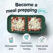 2-Cup Silicone Freezer Molds With Lids – Freezing Lasagna, Leftovers, Soups, Sauces, Casseroles, Ready-Made Meals, Etc.– Cranberry Flavor, 2-Pack - Khác - Xem 7