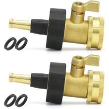 Boquilla de chorro de alta presin para manguera de jardn con vlvula de cierre, latn 2 juegos - inicial - Ver 2