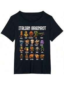 Italian Brain Rot Italian Brainrot Funny Memes T-Shirt - Black - View 6
