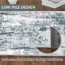 Techigher Area Rugs For Living Room,Non Slip Carpet,Vintage Area Rug,Washable Short Pile Runner Rug,Floor Mat For Bedroom Kitchen Hallway Office Decor - blue 80*150cm - View 2