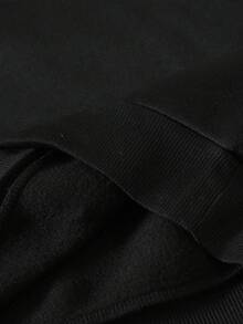 Disney Stitch's Funny Mood: "Act First, Then Let Go" Pattern Print, Soft And Warm Boys' Hoodie, Suitable For Daily Casual, Family Outings And Other Scenarios. - 黑色 - 查看 4