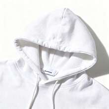 1pc Womens TUNA Fish Graphic Hooded Sweatshirt Regular Fit Drawstring Hooded Pullover  Midweight Slightly Stretchy  Comfortable Fleece  Lined Casual Streetwear For Autumn  Winter Everyday Wear - 白色 - 查看 4