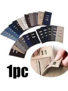 Waist Extenders With Metal Hook Adjustable Waistband Extender Hooks Hook Waist Band Extenders Waists Extender Black Denim Blue Khaki For Women Men Pants Jeans Skirt Trousers Fasteners,Trousers Providing Extra Room And Comfort,Perfect Gift For Ramadan, Eid, Valentine's Day, Christmas, Or Thanksgiving.