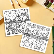 GDTME 1本可爱成人涂色书：猫咪的悠闲生活，可爱的动物，舒适的生活，可爱又有趣，温馨简约的内容，文具涂色空间，放松的礼物，圣诞礼物，生日礼物，送给女性的礼物，艺术用品，7.9x7.9英寸。