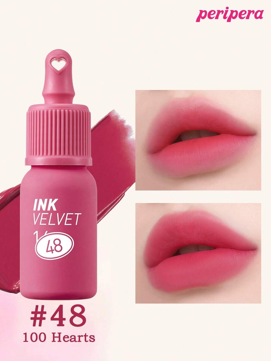 Peripera K-Beauty 墨感絲絨唇膏，高顯色度，持久顯色，輕盈無感，無麩質，無防腐劑，絲絨霧面液態唇膏，滑順持久顯色