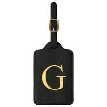 个性化首字母行李牌，皮革字母可爱行李牌，带隐私姓名卡，刺绣字母组合旅行包背包标签，送给女性、儿童、女孩、青少年（A~Z）的礼物，行李牌旅行配件，旅行必备，旅行收纳好帮手，适合海滩、暑假、返校季等场合。