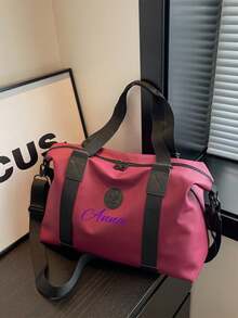 1pc Personalized Multi-Functional Customized Travel Bag, Large Capacity Tote Bag, Foldable Canvas Handbag, Carry-On Luggage, Yoga/Gym Bag, Suitable For Daily Use, Gift For Family, Friends, Boyfriend/Girlfriend, Christmas, Mother's Day, Father's Day, Teacher's Day, Birthday - Multicolor - View 5