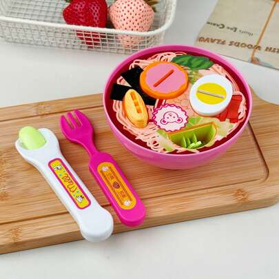 1pc Ramen Feeding Toy Game - Perfect Gift For Boys, Girls, Birthday, Easter, Christmas, Halloween, Thanksgiving - Interactive Feeding Game With Spoon And Fork, Role Play Toy, Material, Sensory Game, Suitable For Pet Lovers Simulated Feeding Toy, Fun Pet Feeding Toy, Holiday Shoppers, Toy Enthusiasts, Pretend Feeding Toy