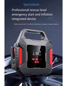 Portable Car Jump Starter With Air Compressor, Emergency LED Light And Power Bank, Fast Charging For Phones, Cars, Trucks, Vehicles, Car Battery Charger, Stylish Battery Pack, Advanced Features, Compact Car Battery Booster, Essential Outdoor Inflator Pump