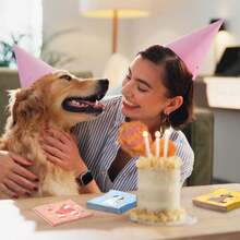 20张/40张/60张装，宠物狗生日派对用品，双层小狗图案鸡尾酒纸巾，复古小狗主题纸巾，6.5x6.5英寸复古小狗脸一次性餐巾纸，适用于生日、新生儿洗礼、生日派对餐桌装饰等派对用品。 - 彩色 - 查看 5