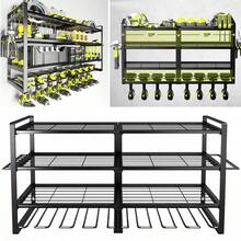 Power Tool Organizer Drill Holder Wall Mount Power Tool Storage Rack Heavy Duty - Black - View 10