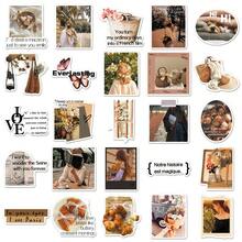 50pcs French Cartoon Retro INS Style Cute Stickers For Water Cups, Helmets, Scrapbooking - Multicolor - View 4