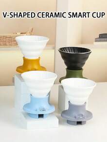 Ceramic V-Shaped Pour Over Coffee Dripper, Hand Drip Coffee Filter Maker - Ceramic Smart Cup - View 2