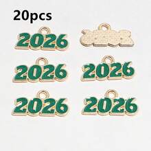 20 pièces Charms pendentif numéro d'année 2026 en émail 18x9mm pour boucles d'oreilles, colliers, bracelets. Accessoires de fabrication de bijoux DIY - 2026 - Voir 17
