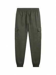 Men's Outdoor Casual Cargo Pants, Multi-Pocket Design, Versatile, Autumn/Winter - Army Green - View 3
