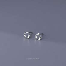 1pc S999 Pure Silver Stud Earrings, Minimalist & Versatile, Suitable As Valentine's Day, Mother's Day, Holiday Gift - White Gold - View 19