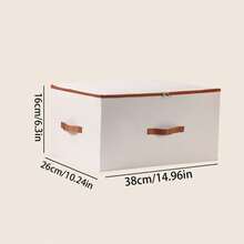 2pcs/1pc Dustproof Storage Box With Lid Large Capacity Foldable Clothes Storage Box Double Thickness Moisture-Proof Storage Box, Under-Bed Storage - Beige - View 20