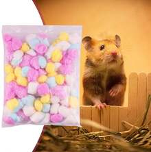 Ropa de cama para animales pequeños, bolas de algodón para hámster - Ropa de cama de invierno para jaula de animales pequeños |   Cojín de cama cálido para hámster, juego de bolas de algodón para ca - 1 - Ver 3