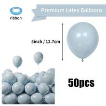10/20/30/50/80pcs Dusty Blue Balloons Latex Party Balloons - 5/10/12/18inch Round Helium Dusty Gray Blue Balloons For Birthday Bridal Shower Wedding Gender Reveal Engagement Graduation Party Decorations - Gray Blue - View 9