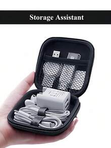 Thick & Durable Data Cable Charging Box, Space-Optimized, Compact Waterproof Portable Coin Purse Earphone Storage Box, Small Charger Organizer, Key Pouch, Cosmetic Bag, Wireless Earbuds Case, Travel Organizer, Suitable For USB Drive, Adapter, Earphone Cables, Etc. Essential For Back To School, Christmas Gift, Unisex Electronic Accessories, Travel Essential