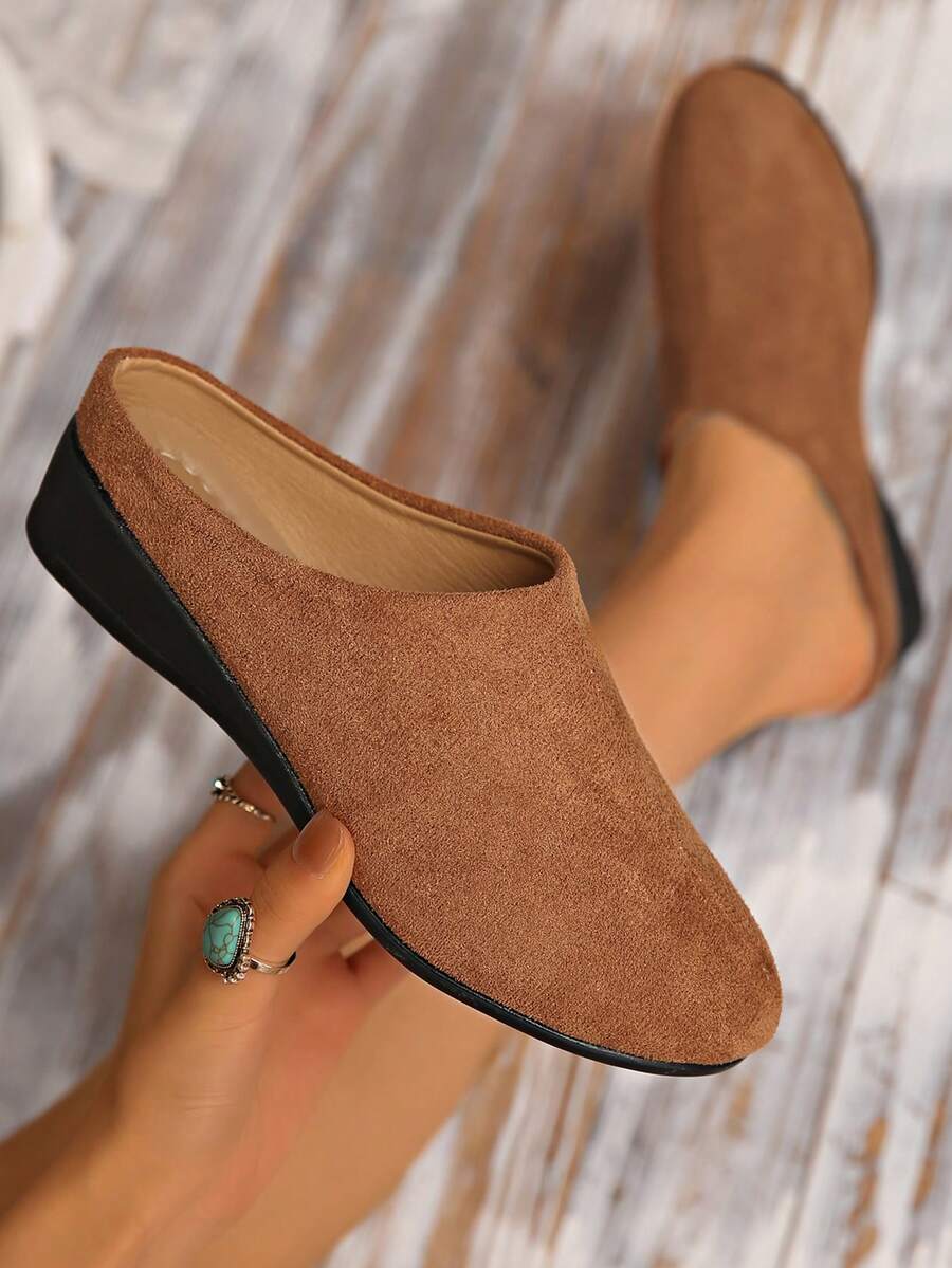 Women's Casual Versatile Commuting Simple Wedge Loafers - Brown - View 1