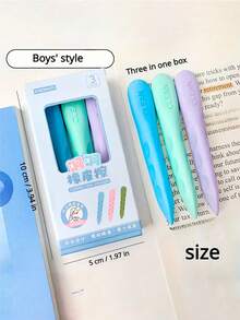 3pcs/Set Colorful Macaron Shaped Erasers, Clean Smudge-Free Pencil Erasers Set