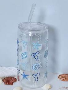Cốc thủy tinh có ống hút hình bướm và vỏ sò, cốc có ống hút hình chai, cốc có ống hút Matcha - Món quà tuyệt vời nhất cho bạn bè! - Nhiều màu - Xem 15