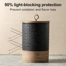 Fast Delivery Ceramic Jars With Airtight Lid, Coffee Container Canister Kitchen Food Storage Jar With Lid Spice Sugar Tea Bag, Stackable Decorative Jars Countertop, Pantry, Black & 5 Fl.Oz XPH8 - 灰色 - 查看 6