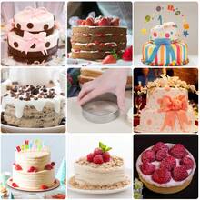 12pcs Cake Mold Set, Stainless Steel Mousse Cake Rings, Round Cookie Cutters, Pancake Molds, Baking Tools, Kitchen Gadgets, Kitchen Accessories, Household Cooking Supplies - Silver - View 8