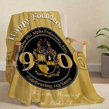 1pc Alpha Phi Alpha Founders' Day Flannel Blanket - Flannel, Suitable For All Seasons, Soft, Special For Sofa, Bed, And Travel Camping, Perfect Gift - 彩色 - 查看 4