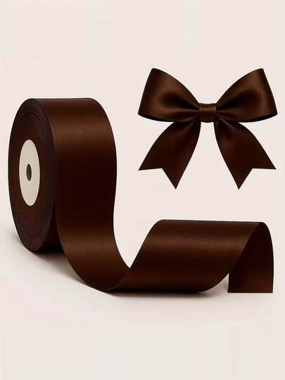 1 Roll Premium Gift Wrapping Satin Ribbon, Handmade, Detailed & Glossy, Wide Ribbon, Suitable For Handmade Bouquets, Elegant Hairstyles, Gift Wrapping, Birthday Parties, Celebrations, Housewarming Gifts, Decorations, And More.