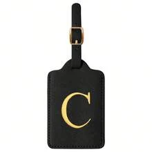 个性化首字母行李牌，皮革字母可爱行李牌，带隐私姓名卡，刺绣字母组合旅行包背包标签，送给女性、儿童、女孩、青少年（A~Z）的礼物，行李牌旅行配件，旅行必备，旅行收纳好帮手，适合海滩、暑假、返校季等场合。