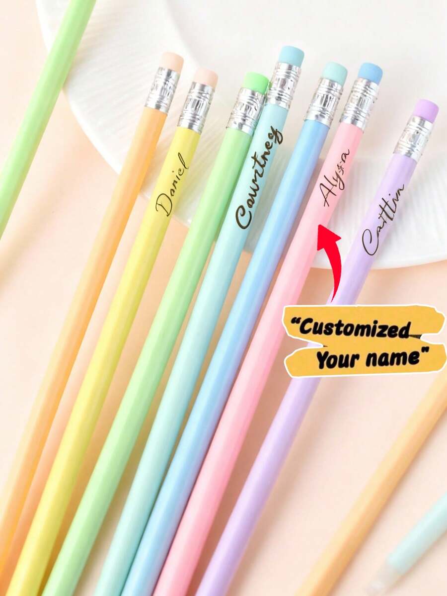 Personalized Pencils,Custom Name Pencils, School Supplies, Teacher Gifts, Pencils With Names, Back To School Gifts, Student Gifts,Best Gifts - Multicolor - View 1