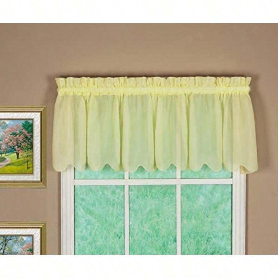 Today's Curtain Emelia Original Voile Swagger Pair 63", , 90" W x 63" L(152.4An x 35.6Al cm (1 Paneles) Amarillo) - Multicolor - Ver 1