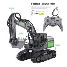 1pc Remote Control Excavator, Alloy Boom, Crawler All-Terrain Drive Mechanical Arm, Realistic Construction Vehicle, Children's Toy Model. Includes 3.7V 500mAh Lithium Battery, Remote Control Requires 1.5V*2 AA Batteries (Not Included) - Grey - View 5