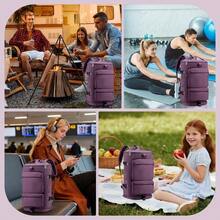 Maleta Deportiva Hombre Mujer, 42L Gran Capacidad Bolsa Impermeable de Deporte Gym con Compartimento para Zapatos, Bolsas de Viaje con Diseo de Separacin Hmedo y, Regalos UnisexPrpura - Púrpura - Ver 8