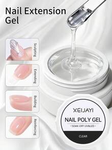 XEIJAYI Bộ 6 miếng gel nối móng, gel khô nhanh bằng tia UV/LED không dính, gel móng có thể tháo rời, dùng tại nhà và salon. - Nhiều màu - Xem 8