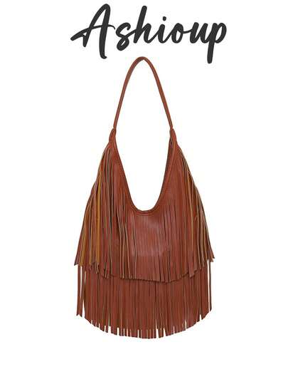 女士复古麂皮流苏单肩包、斜挎包、手提包